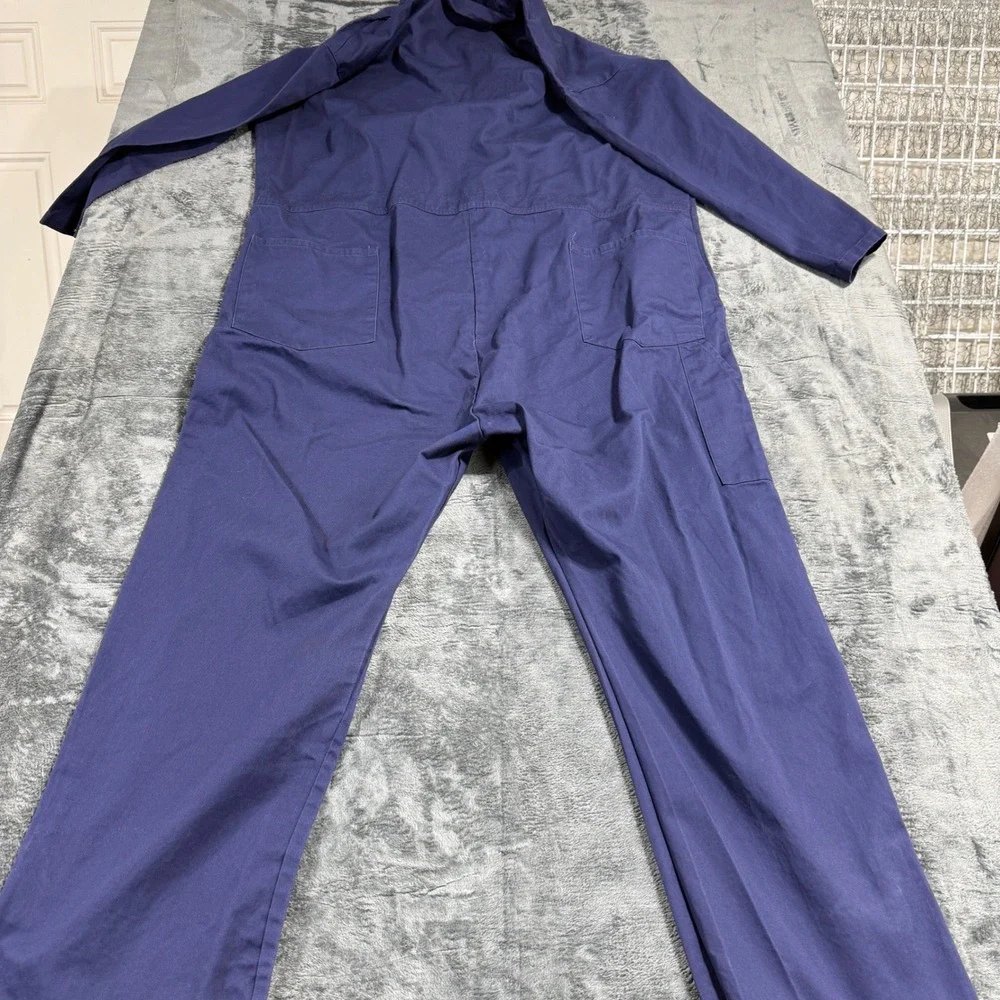 GCA Work Coveralls Mens 58-RG‎ Navy Blue Cotton Twill Industrial Utility Suit